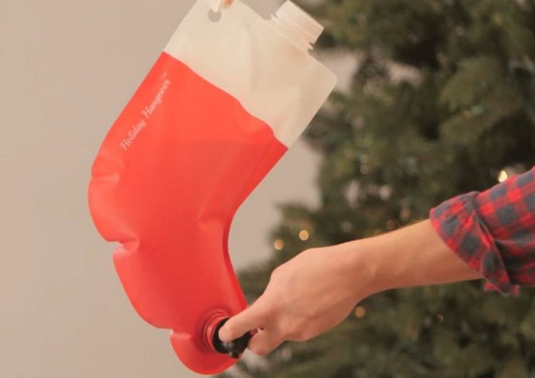 Have a happy holiday with this stocking flask