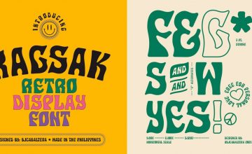 Your next fave font is the funky, ’60s-inspired ‘Ragsak’