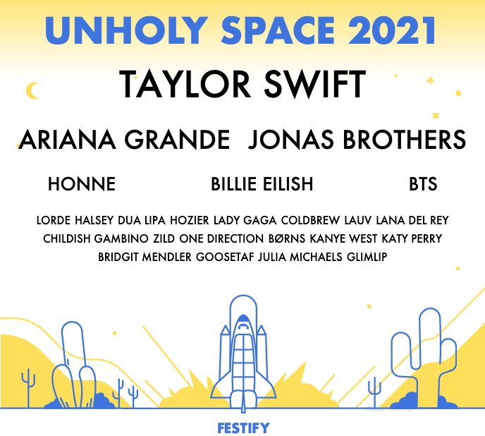 Festify poster featuring a user's top Spotify artists